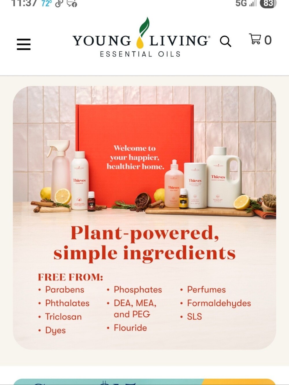 Young Living Thieves Set — Coral Red and White Packaging